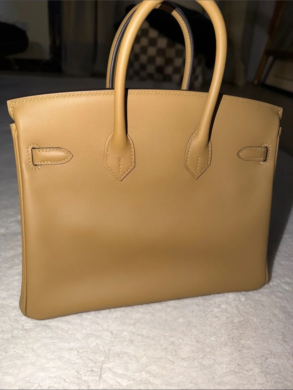 Hermes Birkin 25 Swift Leather Permabrass hardware (champagne) in Dune Color